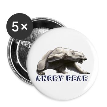 Angry bear , bear - Lot de 5 grands badges (56 mm) - blanc - Devant