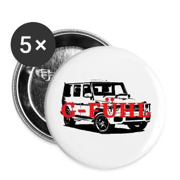 G Klasse / G-Fühl - Buttons groß 56 mm (5er Pack) - Weiß - Vorne