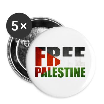 Freies Palästina - Buttons groß 56 mm (5er Pack) - Weiß - Vorne