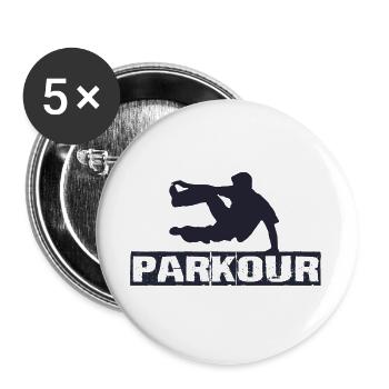 Parkour - Lot de 5 grands badges (56 mm) - blanc - Devant