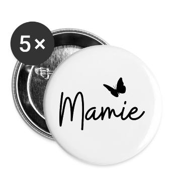 Mamie - Lot de 5 grands badges (56 mm) - blanc - Devant