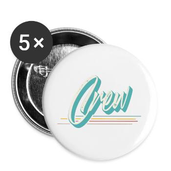 Crew team squad - Buttons large 2.2''/56 mm (5-pack) - white - Front