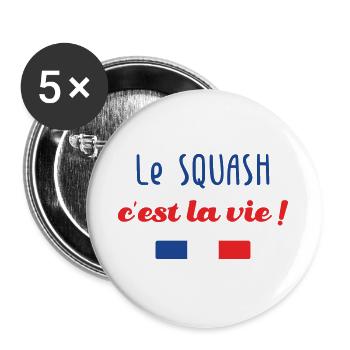 Le squash c'est la vie ! - Lot de 5 grands badges (56 mm) - blanc - Devant