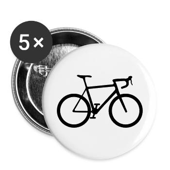 Rennrad - Buttons groß 56 mm (5er Pack) - Weiß - Vorne