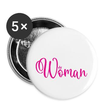 Wander Woman Wandern Berge Wanderwoman - Buttons groß 56 mm (5er Pack) - Weiß - Vorne
