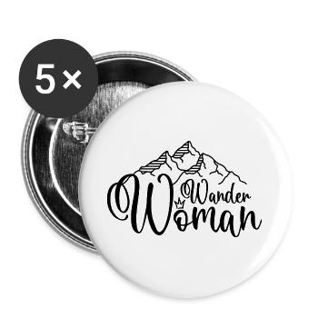 Wander Woman - Buttons groß 56 mm (5er Pack) - Weiß - Vorne