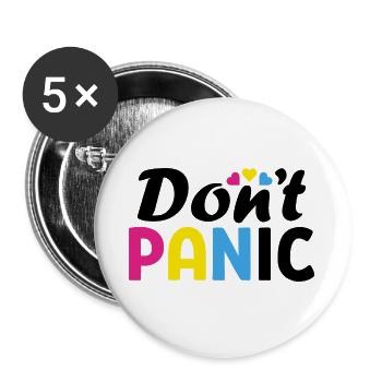 Don't Panic Pan LGBTQ Pride Month Gay - Buttons large 2.2''/56 mm (5-pack) - white - Front