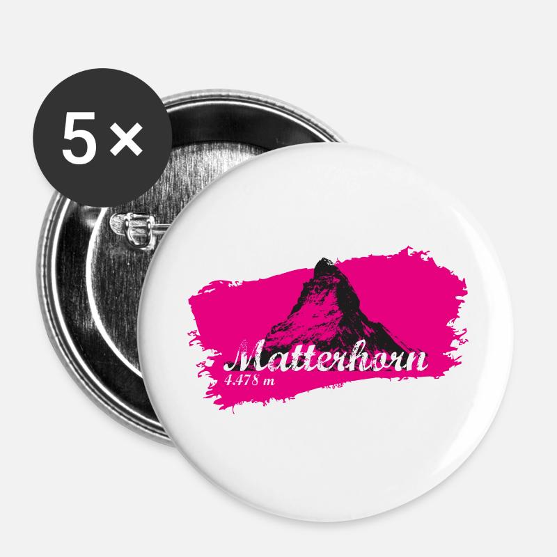 Matterhorn - Matterhorn in pink - Buttons large 2.2''/56 mm (5-pack) - white