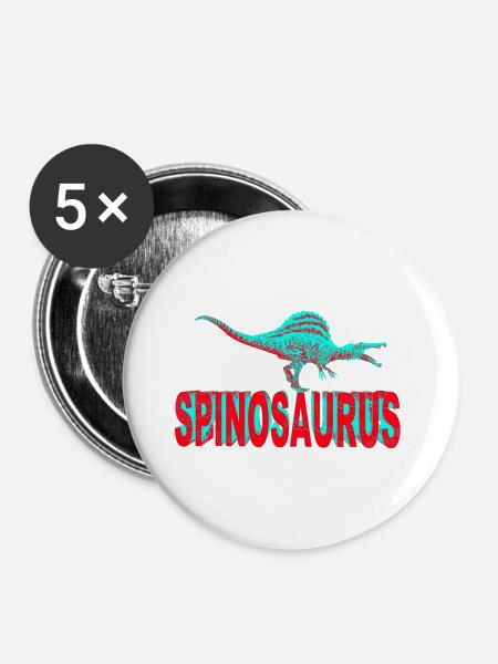 Dinosaurier Spinosaurus - Buttons groß 56 mm (5er Pack) - Weiß