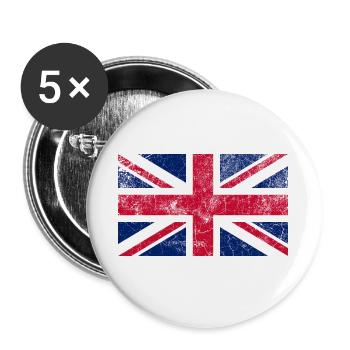 union jack - used look - Buttons large 2.2''/56 mm (5-pack) - white - Front