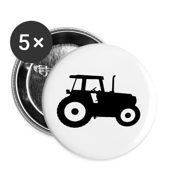 Tractor silhouette silhouette agricultural machine - Buttons large 2.2''/56 mm (5-pack) - white - Front
