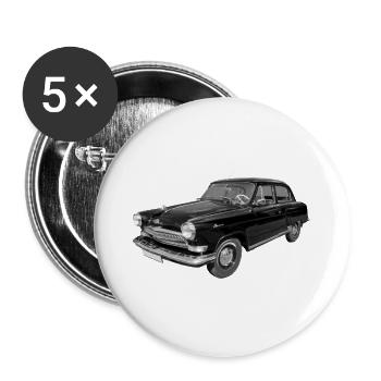 Wolga GAZ M 21 Pkw UDSSR Rußland Sowjetunion - Buttons groß 56 mm (5er Pack) - Weiß - Vorne
