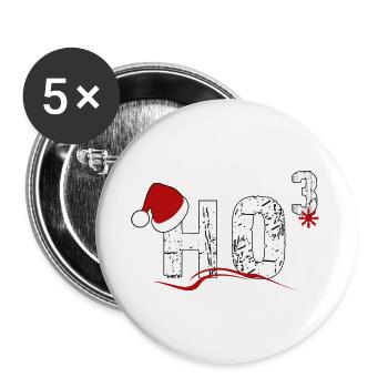 HO HO HO - Buttons groß 56 mm (5er Pack) - Weiß - Vorne
