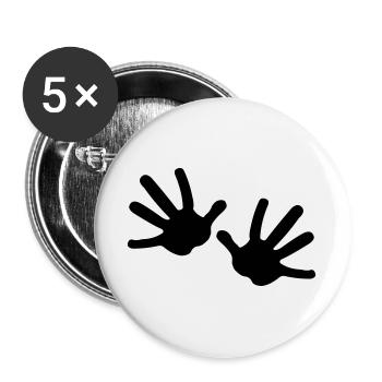 Two hands - Buttons large 2.2''/56 mm (5-pack) - white - Front