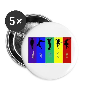 Dance - Buttons large 2.2''/56 mm (5-pack) - white - Front
