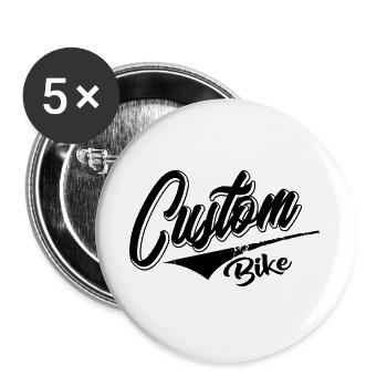custom bike biker tour rock bobber tuner tuning - Buttons groß 56 mm (5er Pack) - Weiß - Vorne