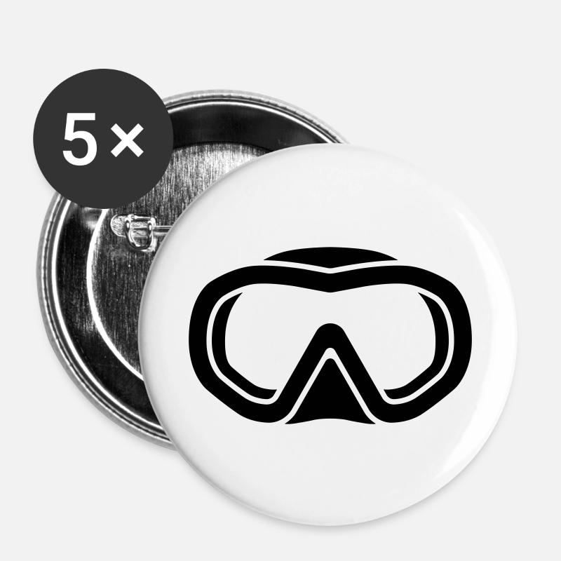 freediving logo - Buttons large 2.2''/56 mm (5-pack) - white