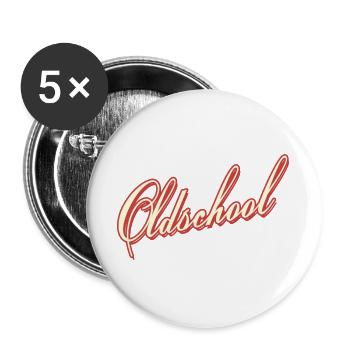 newschool oldschool hip hop roots roots school - Buttons large 2.2''/56 mm (5-pack) - white - Front