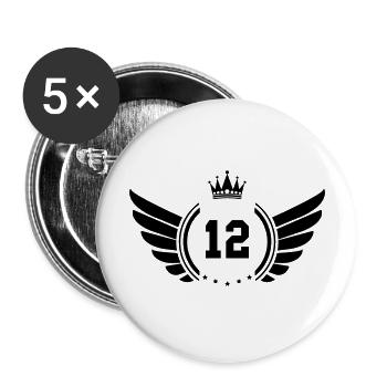 Armoiries 12 - Lot de 5 grands badges (56 mm) - blanc - Devant