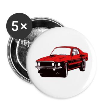 Voiture - Lot de 5 grands badges (56 mm) - blanc - Devant