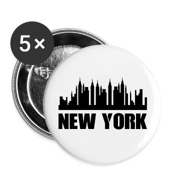 New York - Buttons groß 56 mm (5er Pack) - Weiß - Vorne