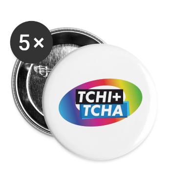 tchitcha - Lot de 5 grands badges (56 mm) - blanc - Devant