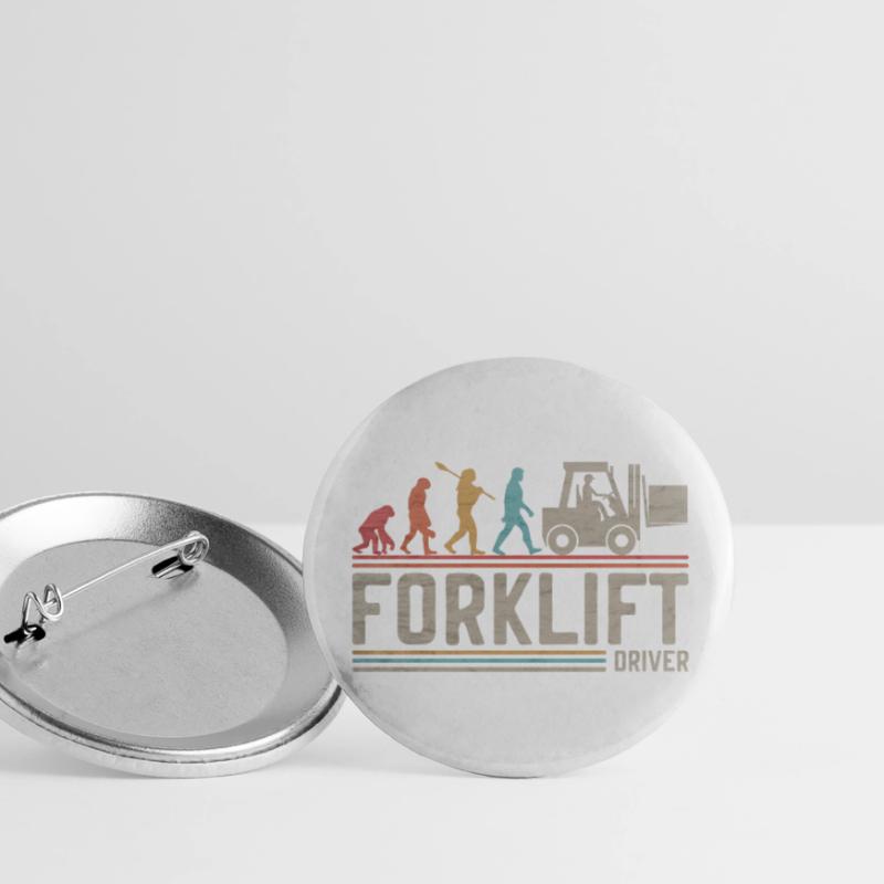 Forklift Driver Evolution Funny ForkLift Operator Buttons large 2.2''/56 mm (5-pack)