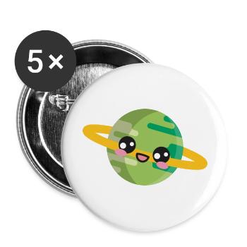 Planète Espace - Lot de 5 grands badges (56 mm) - blanc - Devant