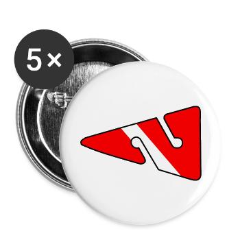 Flèche de ligne par Scuba.Style - Lot de 5 grands badges (56 mm) - blanc - Devant