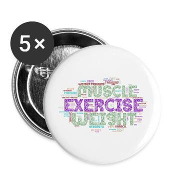 muscle exercise weight - Buttons groß 56 mm (5er Pack) - Weiß - Vorne
