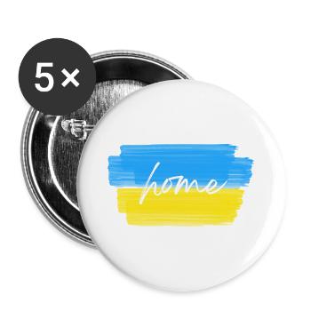 Illustration patriotique « HOME » - Lot de 5 grands badges (56 mm) - blanc - Devant