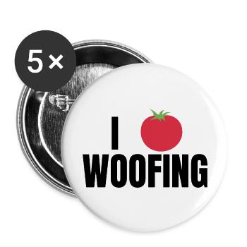 i love woofing - Buttons large 2.2''/56 mm (5-pack) - white - Front