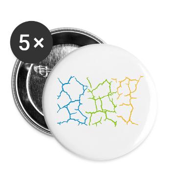 Boden Risse Muster Bunt - Buttons groß 56 mm (5er Pack) - Weiß - Vorne