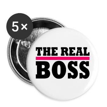 The real boss - Buttons groß 56 mm (5er Pack) - Weiß - Vorne