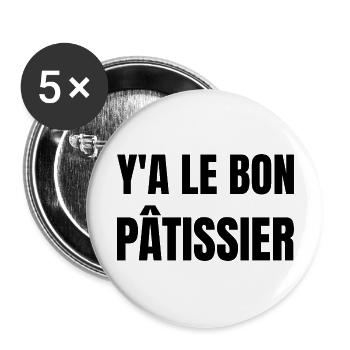 y a le bon pâtissier - Lot de 5 grands badges (56 mm) - blanc - Devant