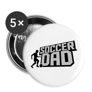 Ball Kicker Soccer Dad - Buttons groß 56 mm (5er Pack) - Weiß - Vorne