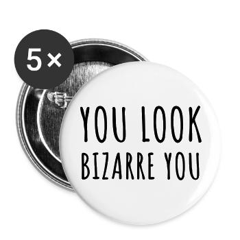 Du siehst komisch aus - Buttons groß 56 mm (5er Pack) - Weiß - Vorne