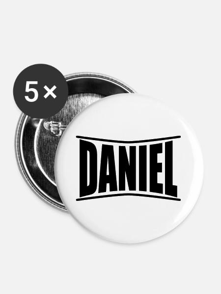 Daniel T-Shirt Geschenkidee - Buttons groß 56 mm (5er Pack) - Weiß