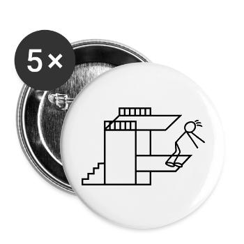 Springboard Tower Diving Diver - Buttons large 2.2''/56 mm (5-pack) - white - Front