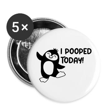 I pooped today funny - Buttons large 2.2''/56 mm (5-pack) - white - Front