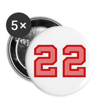 Coole Retro Retrostyle Jersey Nummer Rückennummer - Buttons groß 56 mm (5er Pack) - Weiß - Vorne