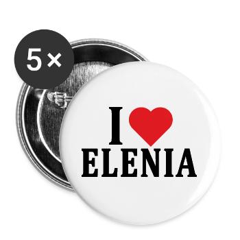 T-shirt I love Elenia t-shirt gift idea - Buttons large 2.2''/56 mm (5-pack) - white - Front