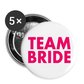 Team bride - Buttons groß 56 mm (5er Pack) - Weiß - Vorne