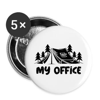 My Office Tents Nature Wilderness Camping - Buttons large 2.2''/56 mm (5-pack) - white - Front