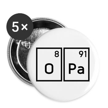 Opa (Sauerstoff, Palladium) - Buttons groß 56 mm (5er Pack) - Weiß - Vorne