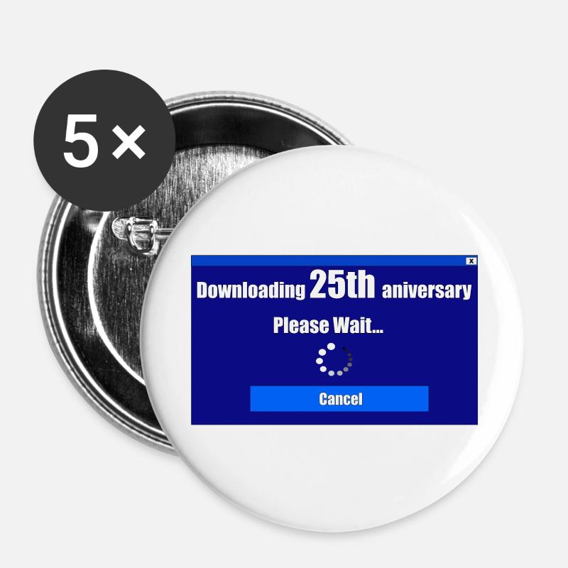 downloading 25th anniversary - Buttons large 2.2''/56 mm (5-pack) - white