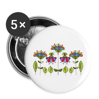 Flowers - Buttons large 2.2''/56 mm (5-pack) - white - Front