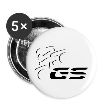 Logo GS-Fahrer Nr. 6 | black - Buttons groß 56 mm (5er Pack) - Weiß - Vorne