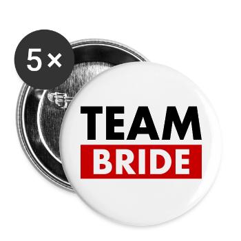 Team bride - Buttons groß 56 mm (5er Pack) - Weiß - Vorne