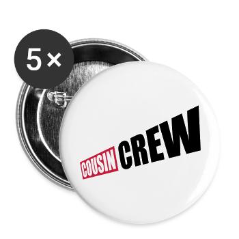 Leader Cousin Crew Team - Buttons large 2.2''/56 mm (5-pack) - white - Front